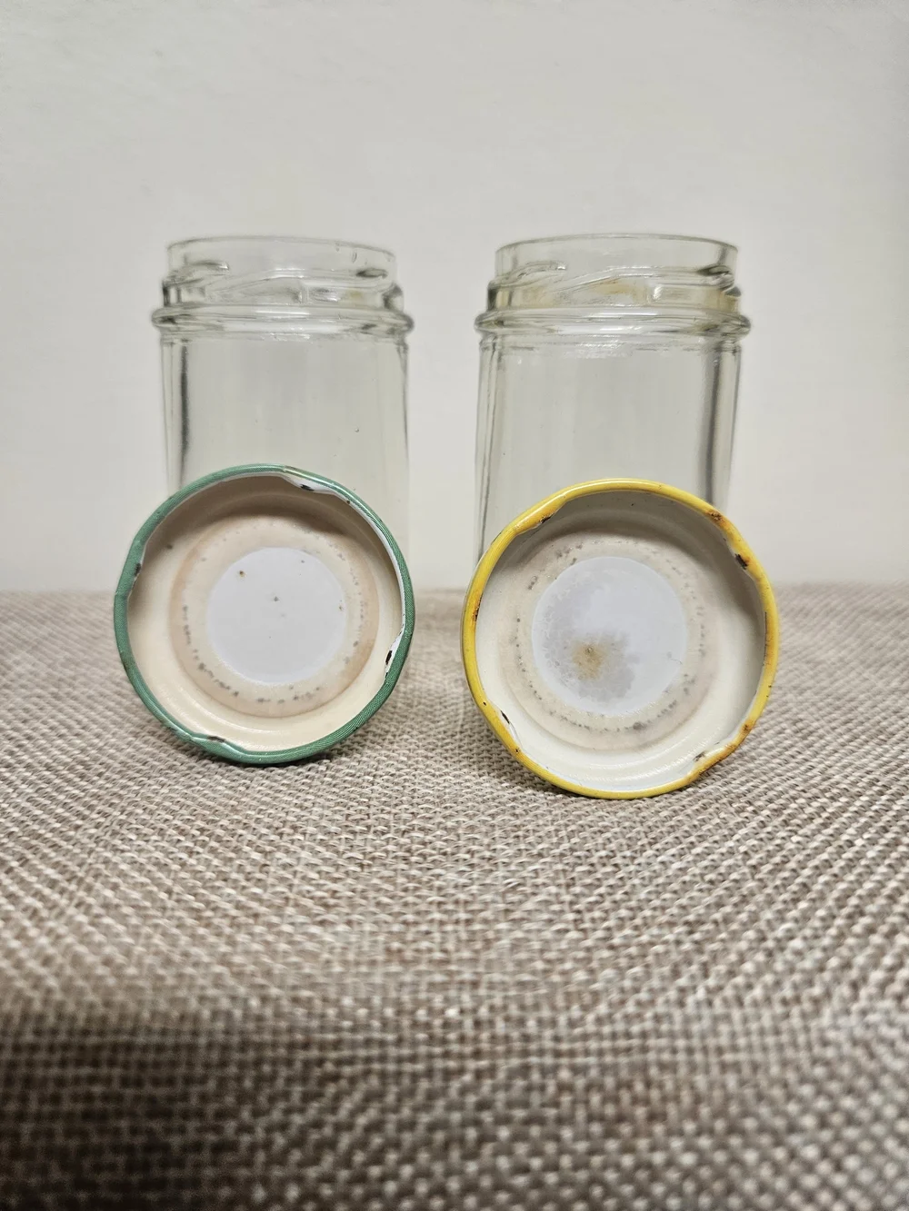 70s Mini Glass Spice Jars with Floral Lids - Set of 2